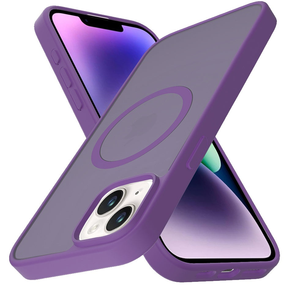 Magnetic Circle Smooth Matte Dark Purple - iPhone 13/14