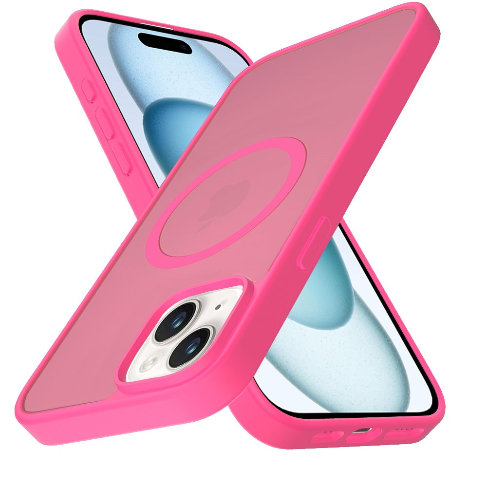 Magnetic Circle Smooth Matte Hotpink - iPhone 15