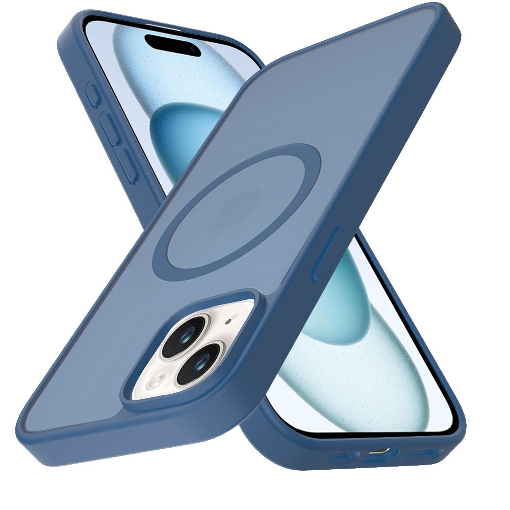 Magnetic Circle Smooth Matte Navy Blue - iPhone 15