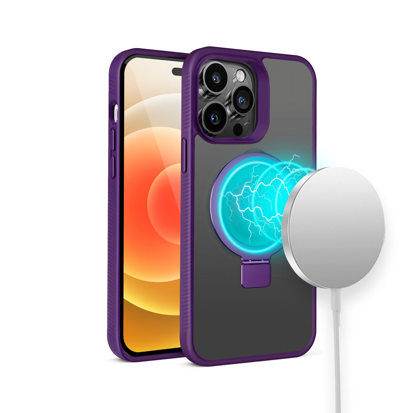 Magnetic Circle Skin Touch Feel Purple - iPhone 15