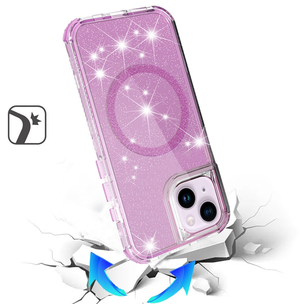 Magnetic Ring Glitter 3in1 Pink - iPhone13/14