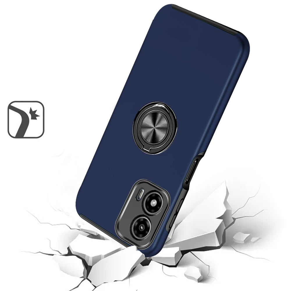 Painted Magnetic Ring Stand Dark Blue - Motorola Moto G Stylus 5G 2024