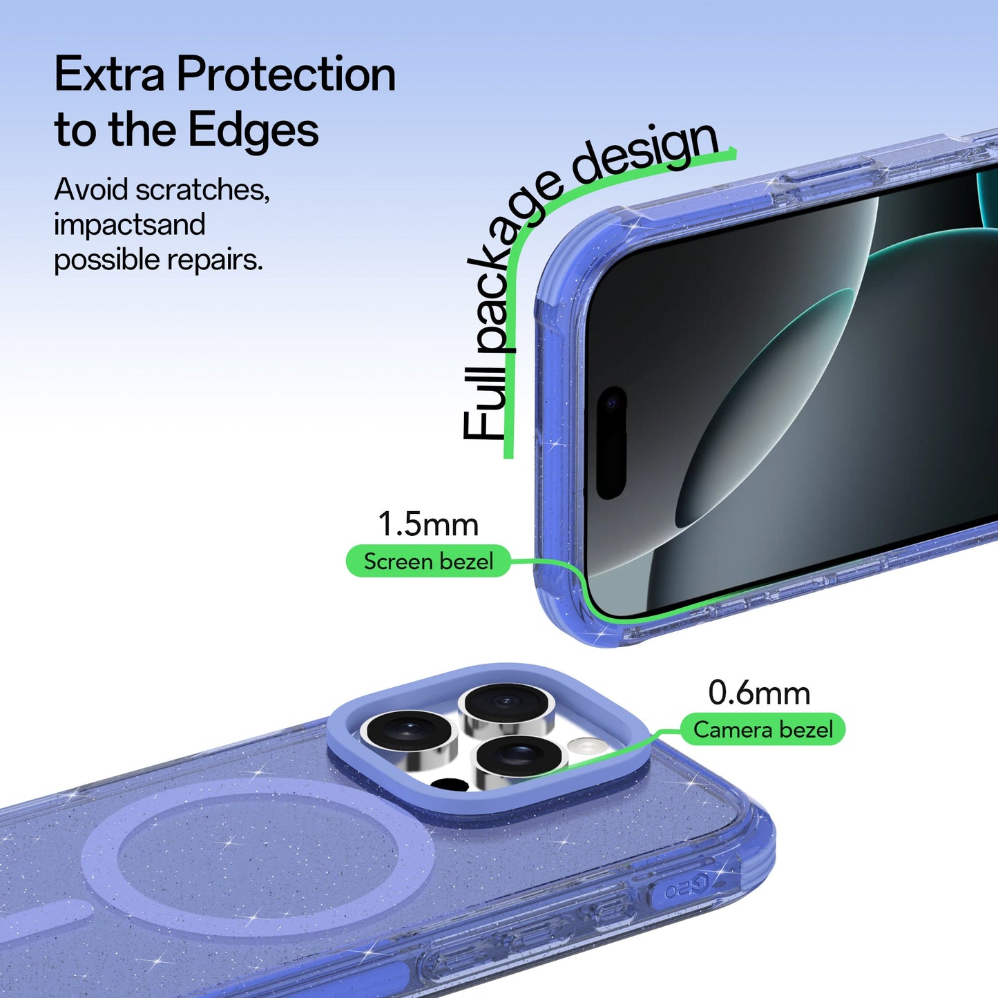 GLITTER MAGSAFE BLUE - IPHONE 16 PRO
