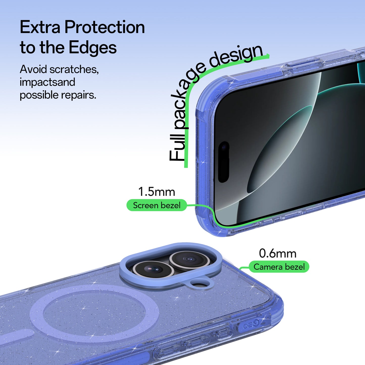 GLITTER MAGSAFE BLUE - IPHONE 16