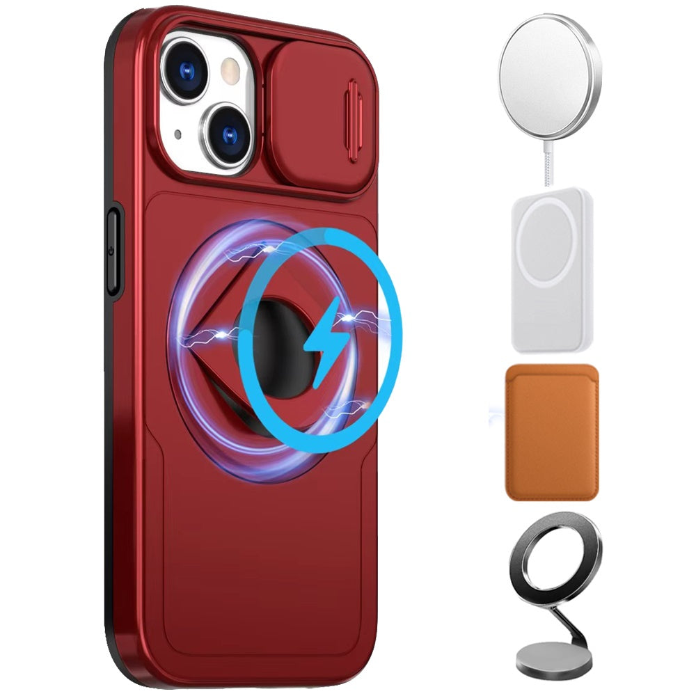 Full Coverage with Camera Window Navy Red - iPhone 15