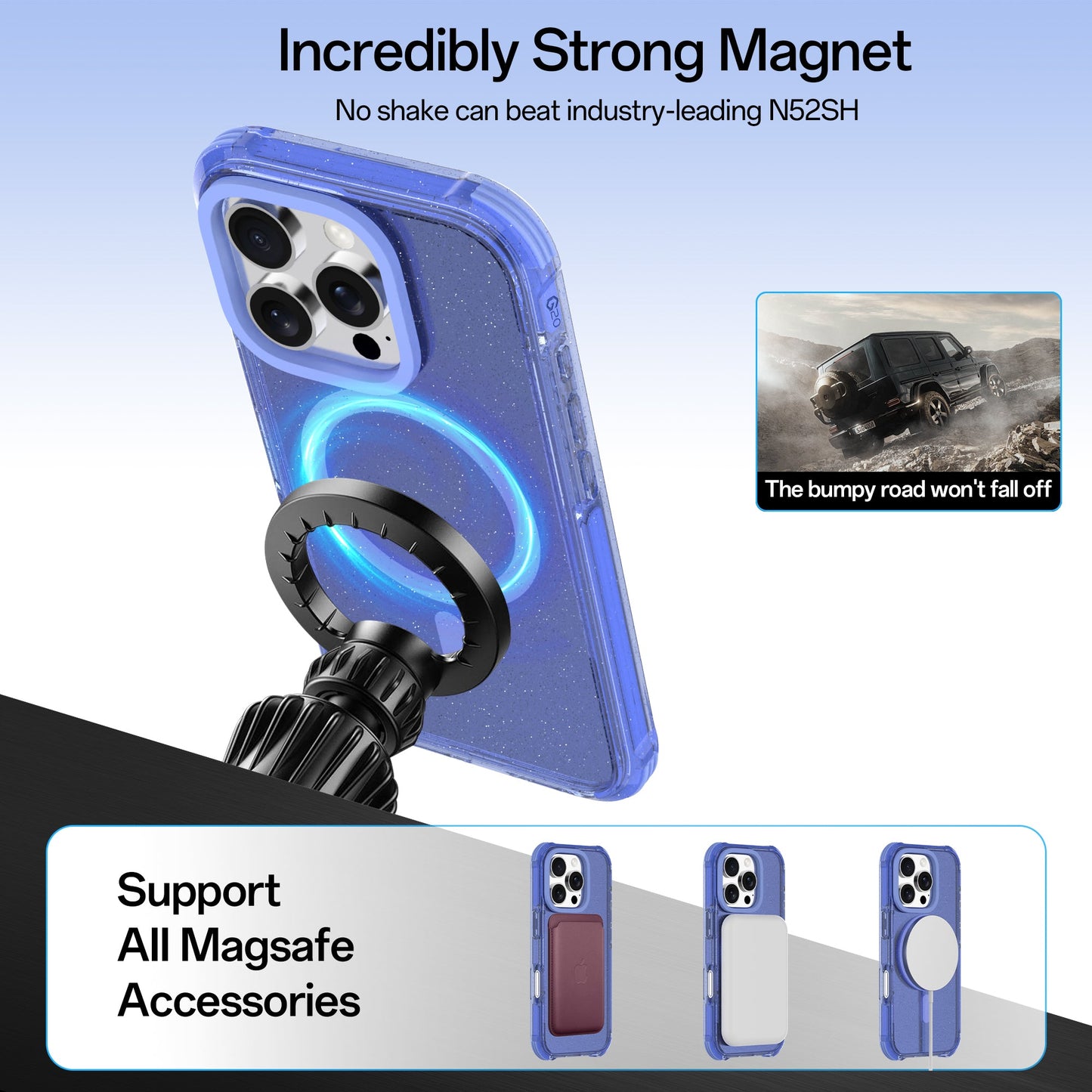 GLITTER MAGSAFE BLUE - IPHONE 16 PRO