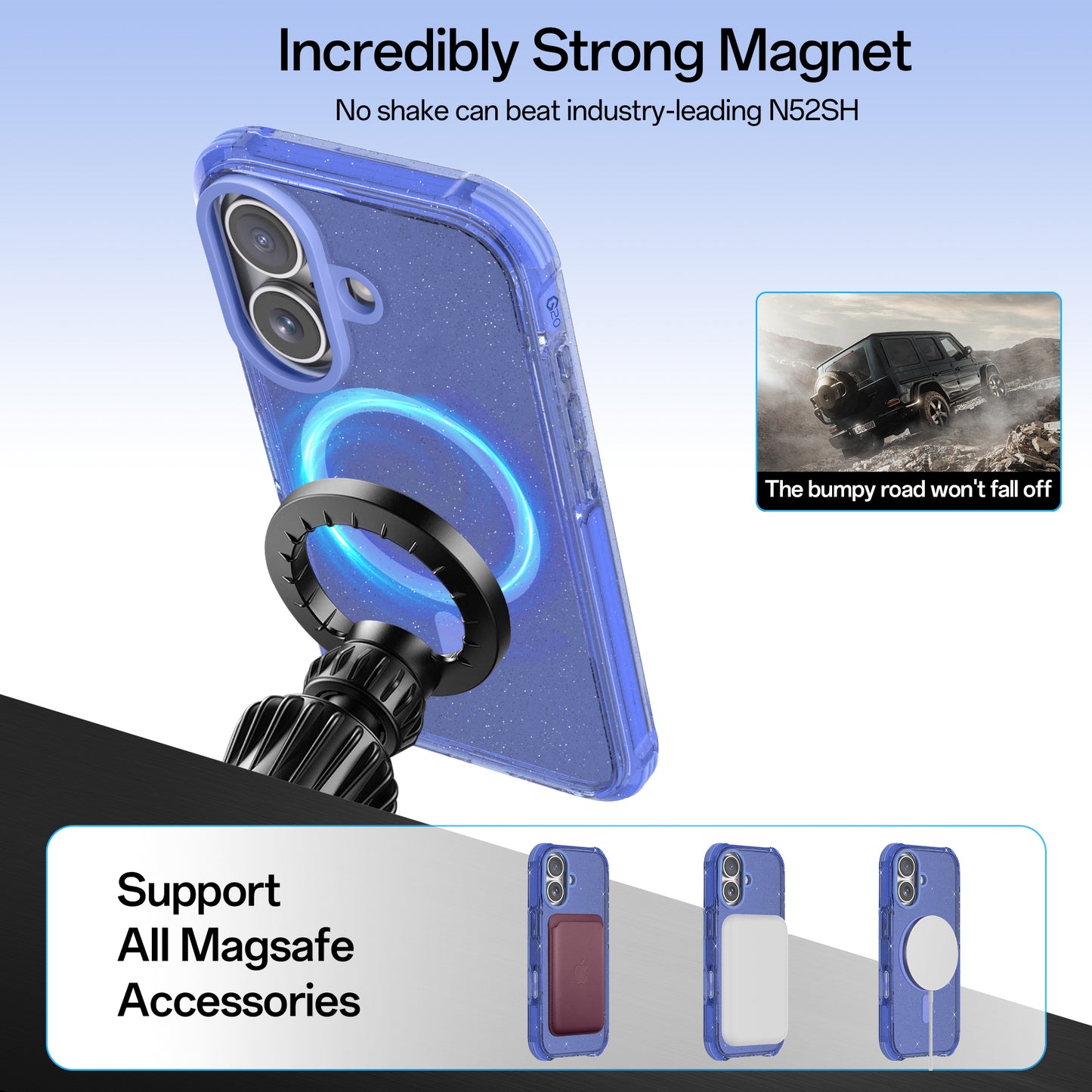 GLITTER MAGSAFE BLUE - IPHONE 16