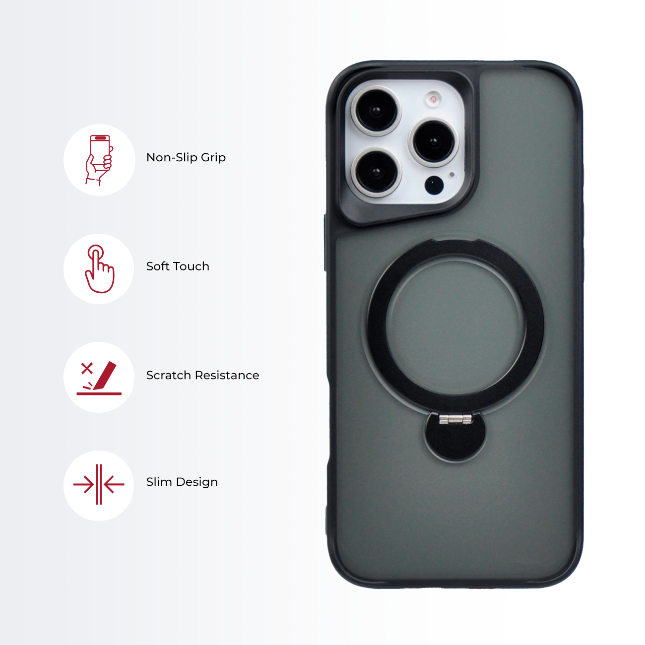 RUGGED 180 DEGREE MAGSAFE CASE BLACK - IPHONE 16 PRO