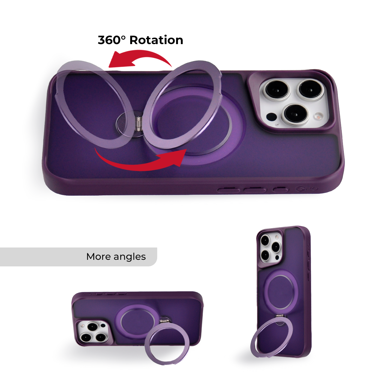 RUGGED 180 DEGREE MAGSAFE CASE PURPLE - IPHONE 16 PRO