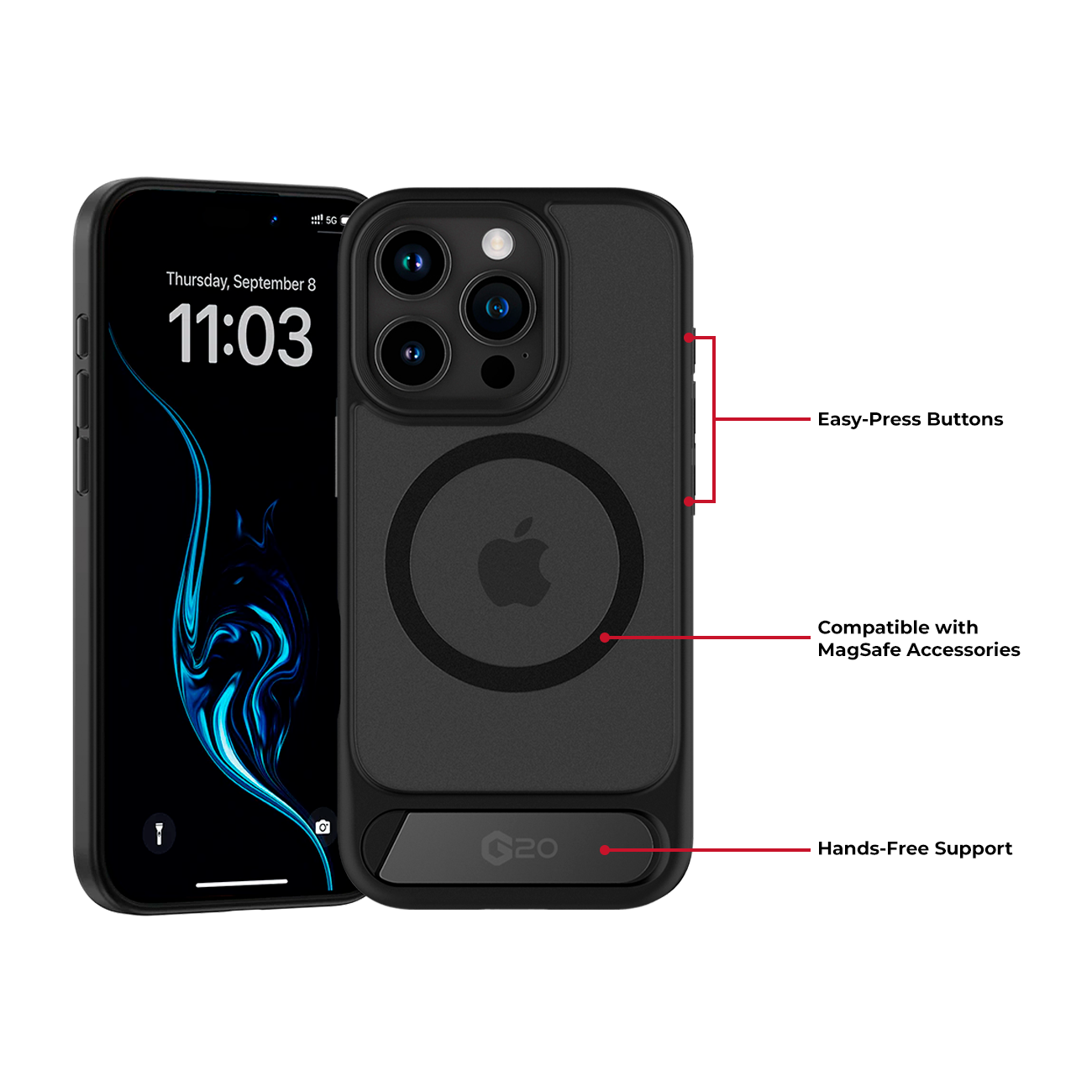 ONE STAND MAGSAFE CASE BLACK - IPHONE 16 PRO MAX