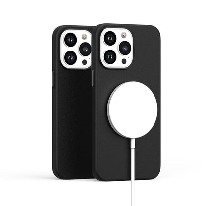 Leather with Magnetic Circle Black - iPhone 15