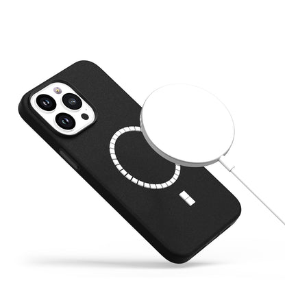 Leather with Magnetic Circle Black - iPhone 15