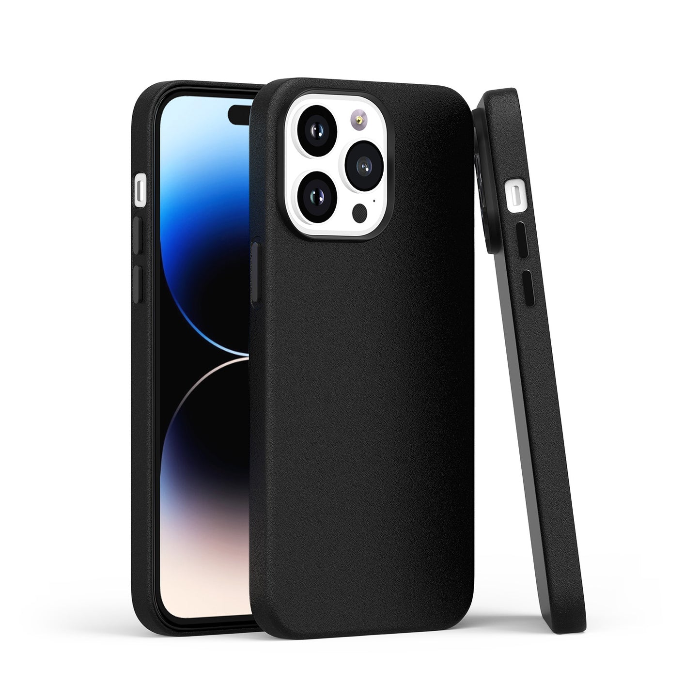 Leather with Magnetic Circle Black - iPhone 15