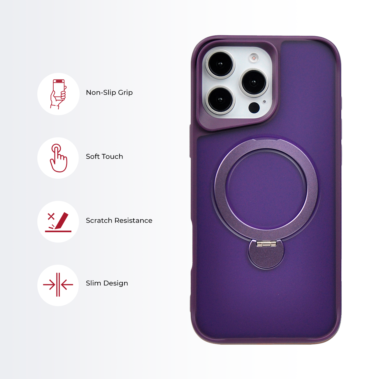 RUGGED 180 DEGREE MAGSAFE CASE PURPLE - IPHONE 16 PRO